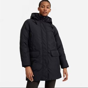Everlane Renew Womens The Military Parka Coat Medium Black Down NWOT